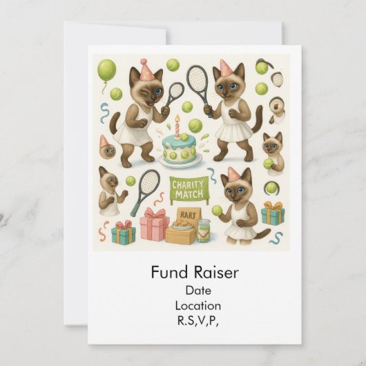 Tennis Fund Raiser voor Cat Lovers Kaart (Voorkant)