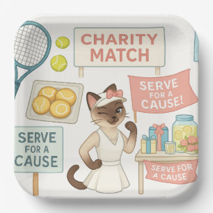 Tennis Fund Raiser voor Cat Lovers Papieren Bordje