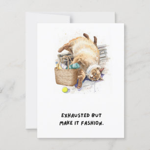 Tennis Funny Gezegde Cat is aan het rusten Briefkaart