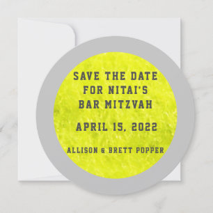 Tennis Fuzzies Save the Date Card Kaart