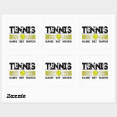 Tennis - Game Set Match Vierkante Sticker (Vel)
