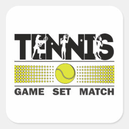 Tennis - Game Set Match Vierkante Sticker