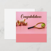 Tennis Gefeliciteerd met roze achtergrond (Voorkant / Achterkant)