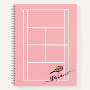 Tennis gepersonaliseerd meisjesmonogram notitieboek