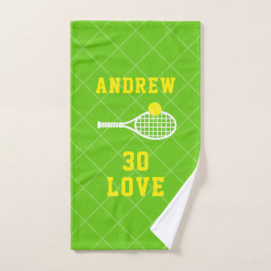 Tennis-gepersonaliseerde 30-liefdesdag sport handdoek