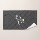 Tennis Gepersonaliseerde Elegant Script Name Handdoek (Handdoek)