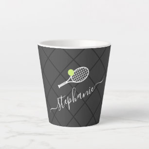 Tennis Gepersonaliseerde het Monogram van de Naam Latte Mok