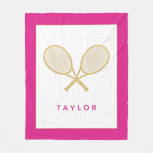 Tennis Gift Chique Goud en Roze Custom Fleece Deken
