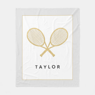 Tennis Gift Chique Goud en Zwart Custom Fleece Deken