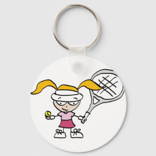 Tennis Gifts en Kaarten met een schattig cartoon m Sleutelhanger