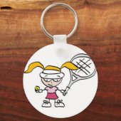 Tennis Gifts en Kaarten met een schattig cartoon m Sleutelhanger (Voorkant)