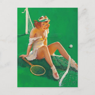 Tennis Girl Pin Up Briefkaart