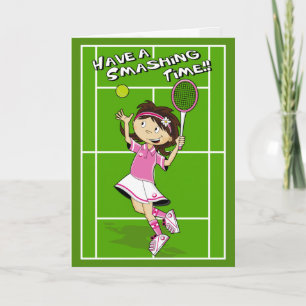 Tennis Girl Verjaardag Kaart