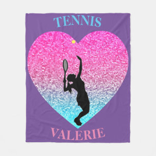 Tennis Girls Fleece Blanket w/ Gepersonaliseerde n