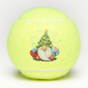 Tennis Gnome Arbre de Noël Casquette et cadeaux balles de