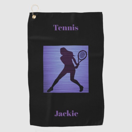 Tennis Golf Handdoek w / Haar naam (Voorkant)
