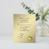 Tennis Goud RSVP met menu keuze (Staand voorkant)