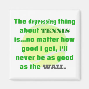 Tennis grap cadeau voor een lach tennisbal magneet