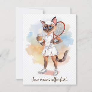 Tennis Grappig Gezegde voor kattenliefhebbers Briefkaart