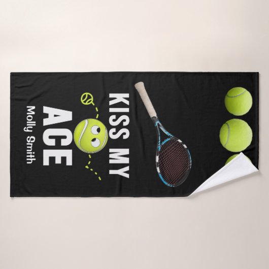 Tennis Grappige Kus Mijn Ace voor Speler Badhanddoek (Badhanddoek)