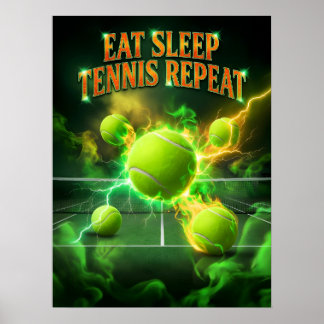 Tennis Groen Energie Herhaling Poster