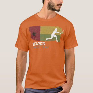 Tennis Guinea Bissau Flag Womens Tennis Girl Playe T-shirt