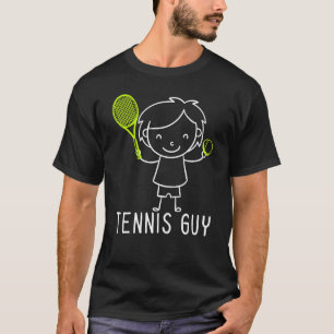 Tennis Guy Stickman Sports Racket Game Player Desi T-shirt