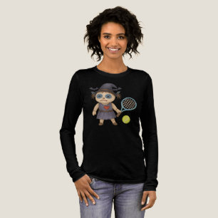Tennis Halloween thema Speler met racket Tri-Blend Shirt