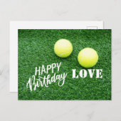 Tennis Happy Birthday Briefkaart (Voorkant / Achterkant)
