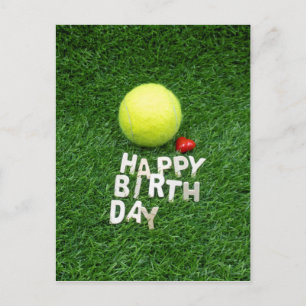 Tennis Happy Birthday met liefde hartvorm Kaart