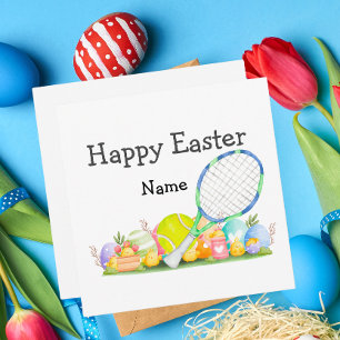 Tennis Happy Easter voor Tennis Player Feestdagenkaart