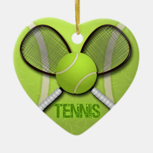 TENNIS HEART ORATION KERAMISCH ORNAMENT