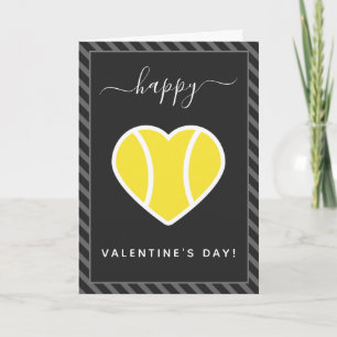 Tennis Heart Valentijnsdag Sports Theme Striped Kaart