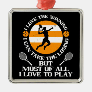 Tennis - Ik hou van het winnen van ik hou van spel Metalen Ornament