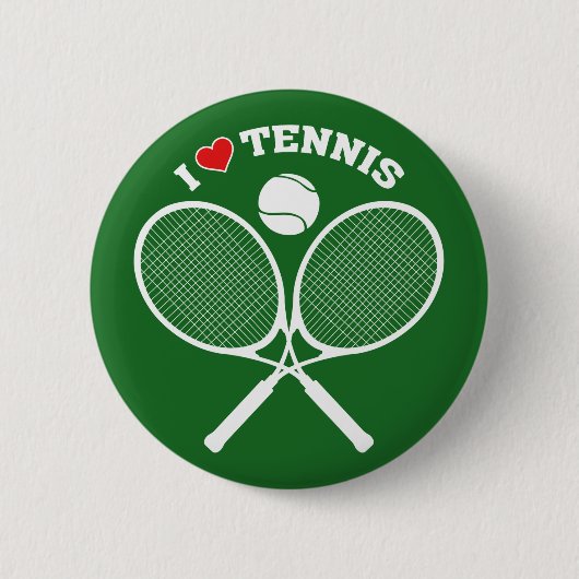 Tennis, ik hou van Tennis Ronde Button 5,7 Cm (Voorkant)