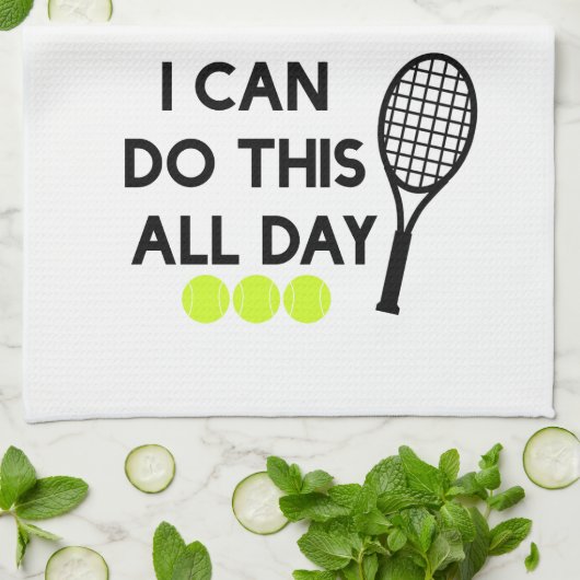 Tennis "Ik kan dit de hele dag doen" handdoek (Gevouwen)