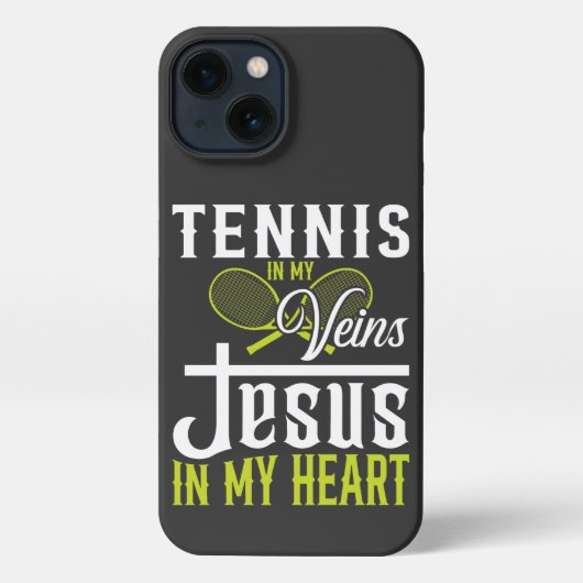 Tennis in mijn aderen Jezus in mijn hart iPhone Hoesje (Achterkant)