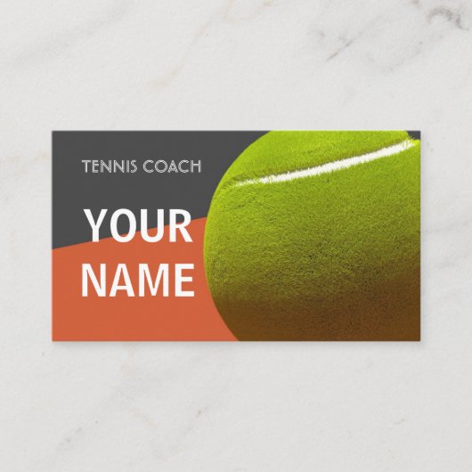 Tennis Instructor Trainer Professionele Typografie Visitekaartje (Voorkant)