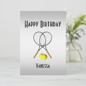 Tennis Invitation de fête d'anniversaire avec RSVP (Debout devant)