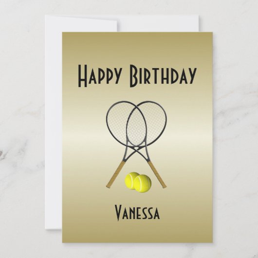 Tennis Invitation de fête d'anniversaire avec RSVP (Devant)