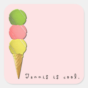 Tennis is cool vierkante sticker
