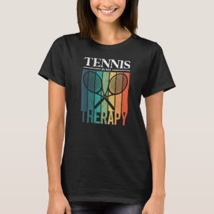 Tennis is mijn therapie tennisspeler racket t-shirt