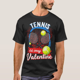Tennis is mijn Valentijn Mannen Vrouwen spelen spo T-shirt
