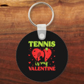 Tennis Is My Valentine Cool Srt Motivation Player  Sleutelhanger (Voorkant)