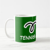 Tennis-kampioen mok voor spelers en ventilatoren. (Links)