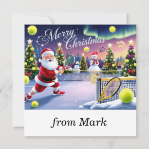 Tennis Kerst Feestelijke Racquets Feestdagenkaart