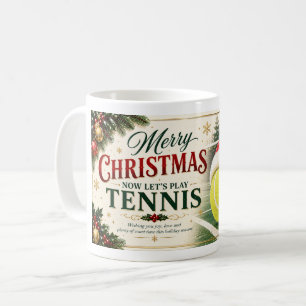 Tennis Kerstbal met Santa-hoed Koffiemok