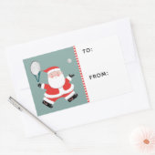 Tennis-kerstcadeaus Rechthoekige Sticker (Envelop)