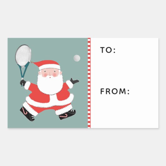 Tennis-kerstcadeaus Rechthoekige Sticker (Voorkant)