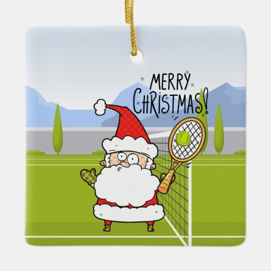 Tennis Kerstcadeaus voor tennisspeler Keramisch Ornament (Voorkant)